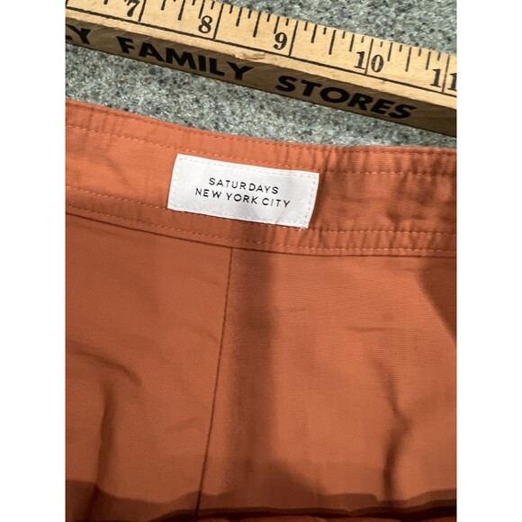 Saturdays New York City Ennis Boardshort Size 33 Orange Ivory Swim Shorts - Picture 6 of 15